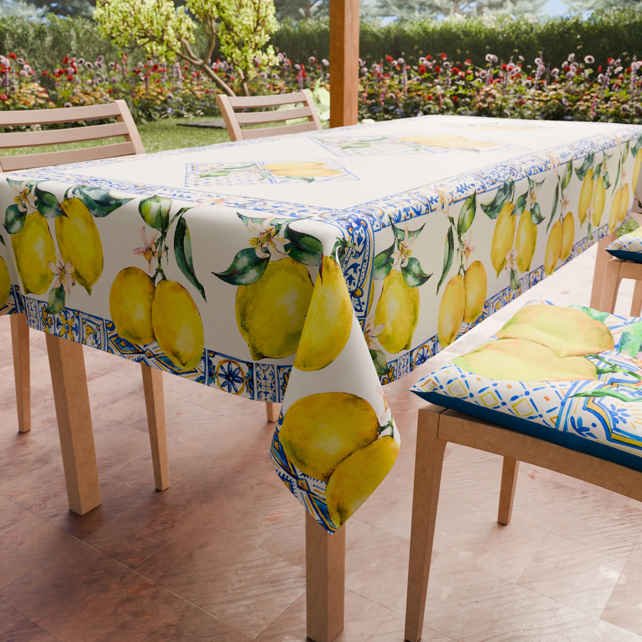 PETTI Artigiani Italiani - Stain-Resistant Kitchen Tablecloth, Vietri 01, X12 Seats (140 x 240 cm), 100% Made in Italy — image 1