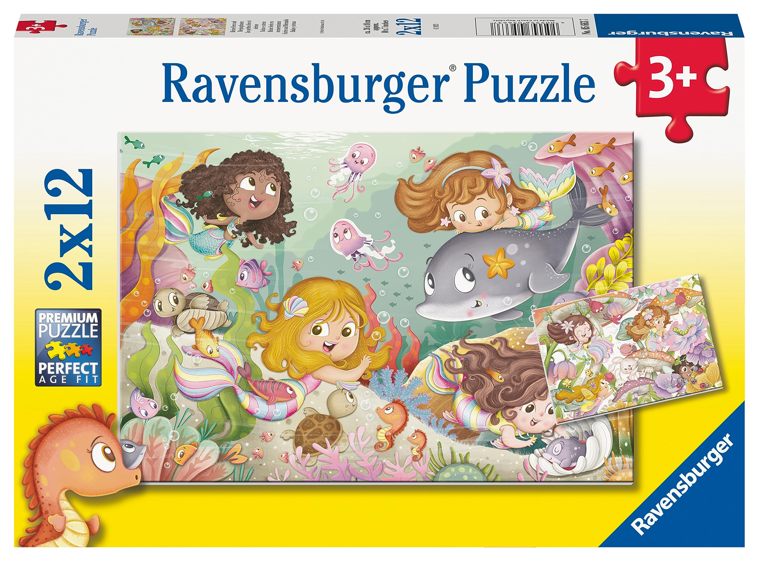 Ravensburger Mermaids Magical Fantasy Jigsaw Puzzles for Kids Age 3 Years Up - Toddler Toys - 2x 12 Pieces