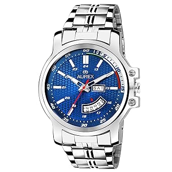 Analog Blue Dial Day and Date Functioning Mens and Boys Watch (AX-GR109-BLC)