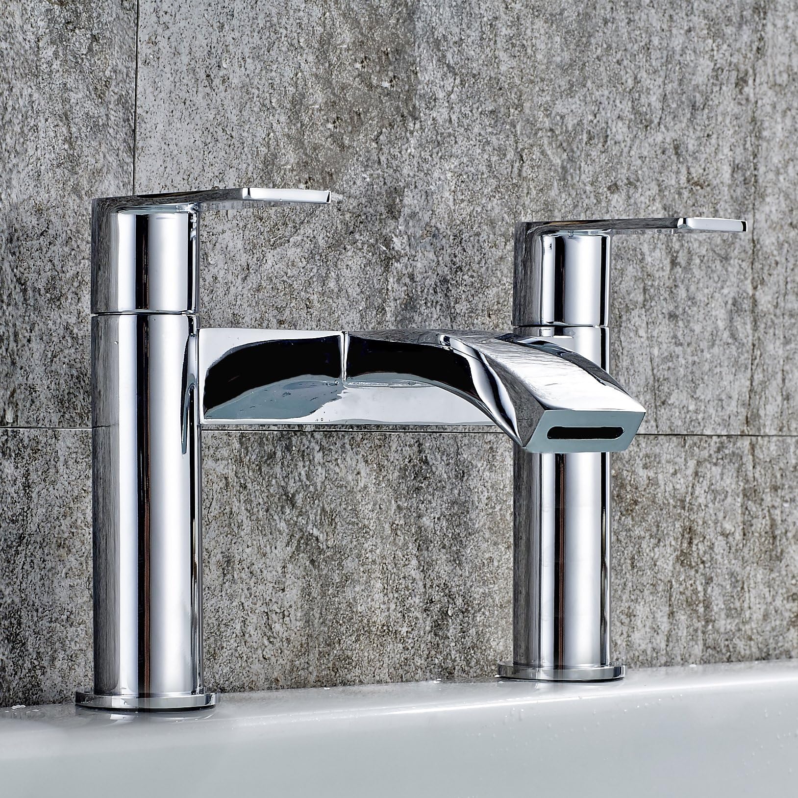 Damoyar Chrome Finish Bathroom Basin Waterfall Tub Tap, Double Lever Filler Mixer Tap Brass Fitting, Hot and Cold Faucet BM063 …