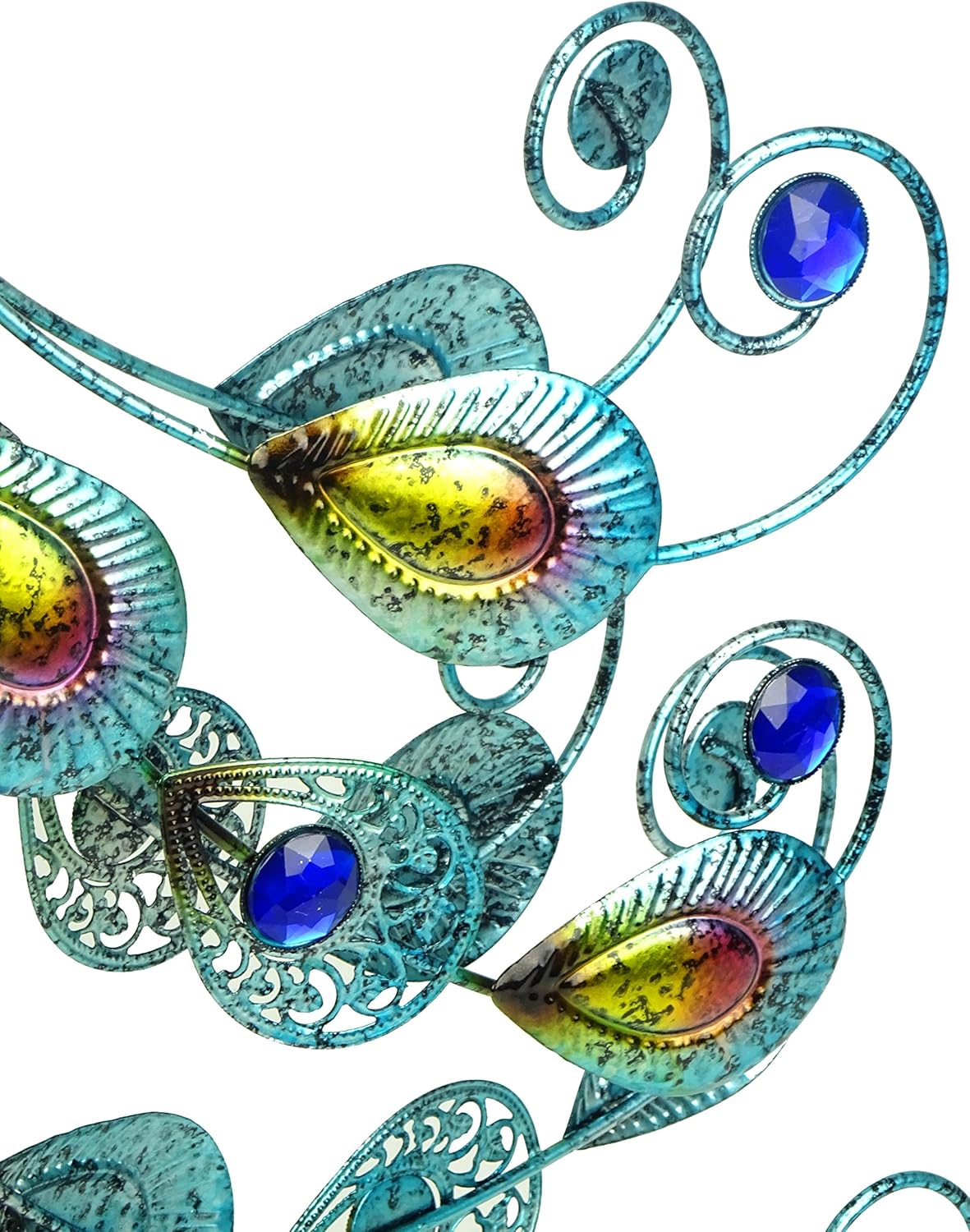 Christmas Concepts® 76cm (30") Colourful Standing Metal Peacock With Jewel Feathers - Indoor/Outdoor Garden Decoration - Image 4