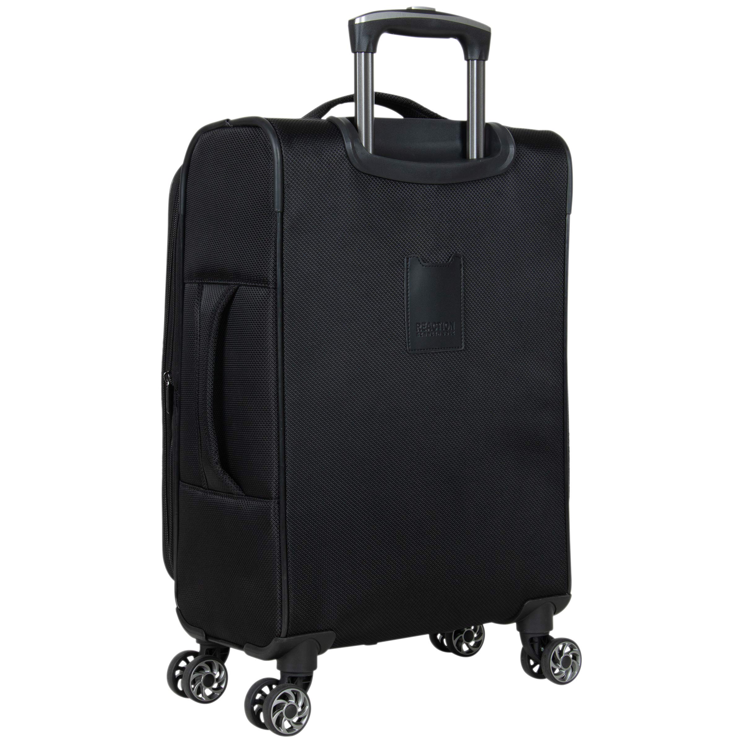 Kenneth Cole REACTION Rugged Roamer Lightweight Softside Expandable 8-Wheel Spinner Luggage, Black, 2-Piece (20” Carry-On/28” Check Size)