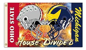 NCAA3' X 5' Rivalry House Divided Clashing Helmets Flag withGrommets