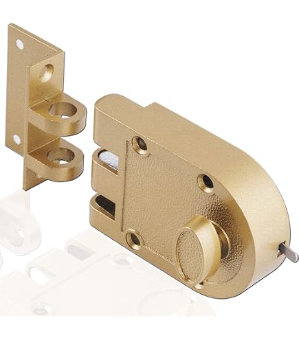 Prime-Line U 9914 – Protector de puerta con llave acabado de latón envejecido – Yaxa