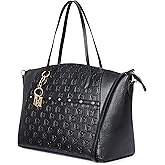 Badgley Mischka Caroline Vegan Leather Tote Weekender Travel Bag (Black)