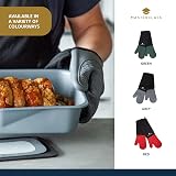 MasterClass Oven Gloves Heat Resistant Silicone Cotton Double Sided Black Red view 7