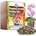 [Upgraded] DUSPRO Orchid Potting Mix for Repotting with Forest Moss, Pine Bark, Perlite & Pumice Natural Ingredients, Orchid Bark Potting Mix, Orchid Repotting Kit Drainage Indoor Potting Medium 10QT