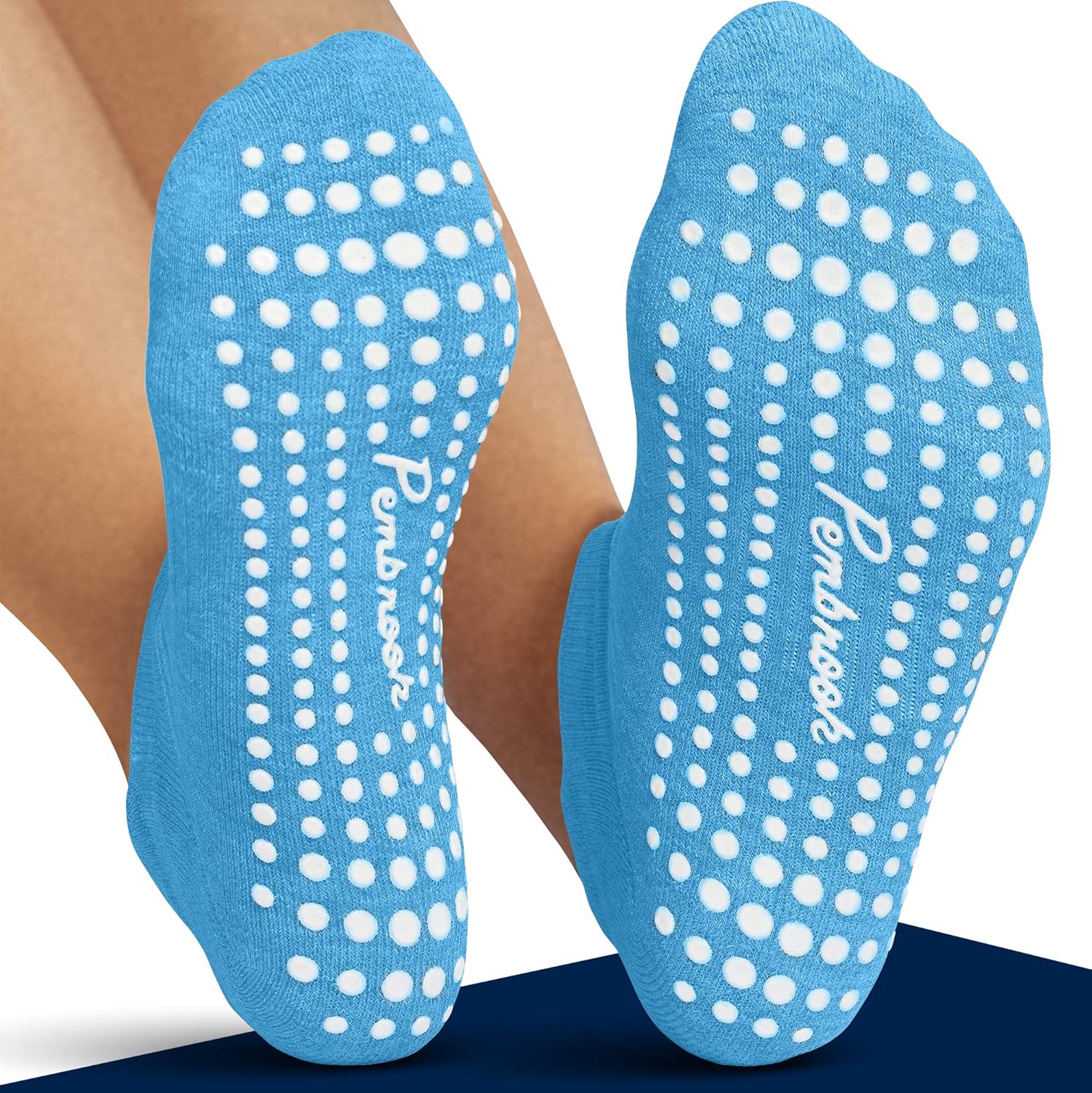 Pembrook Grip Socks - Non Slip and Non Skid Hospital, Yoga, Barre, Pilates, Maternity, Ballet, Women & Men (6 Pairs): Clothing