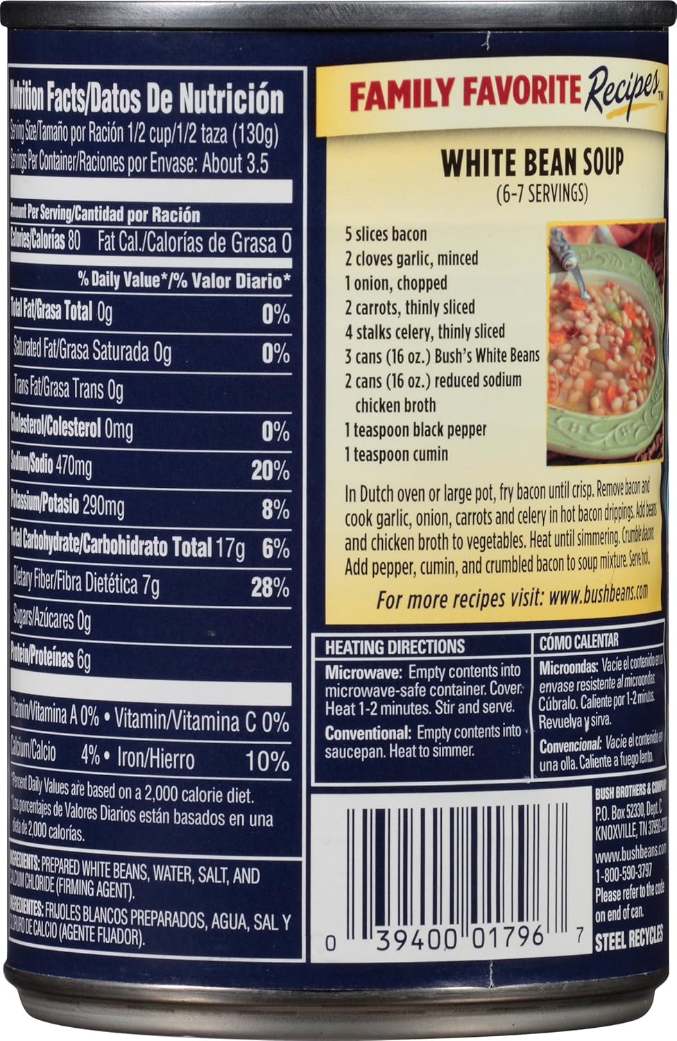 Amazon.com : Bushs Best White Beans, 16 oz (12 cans ...