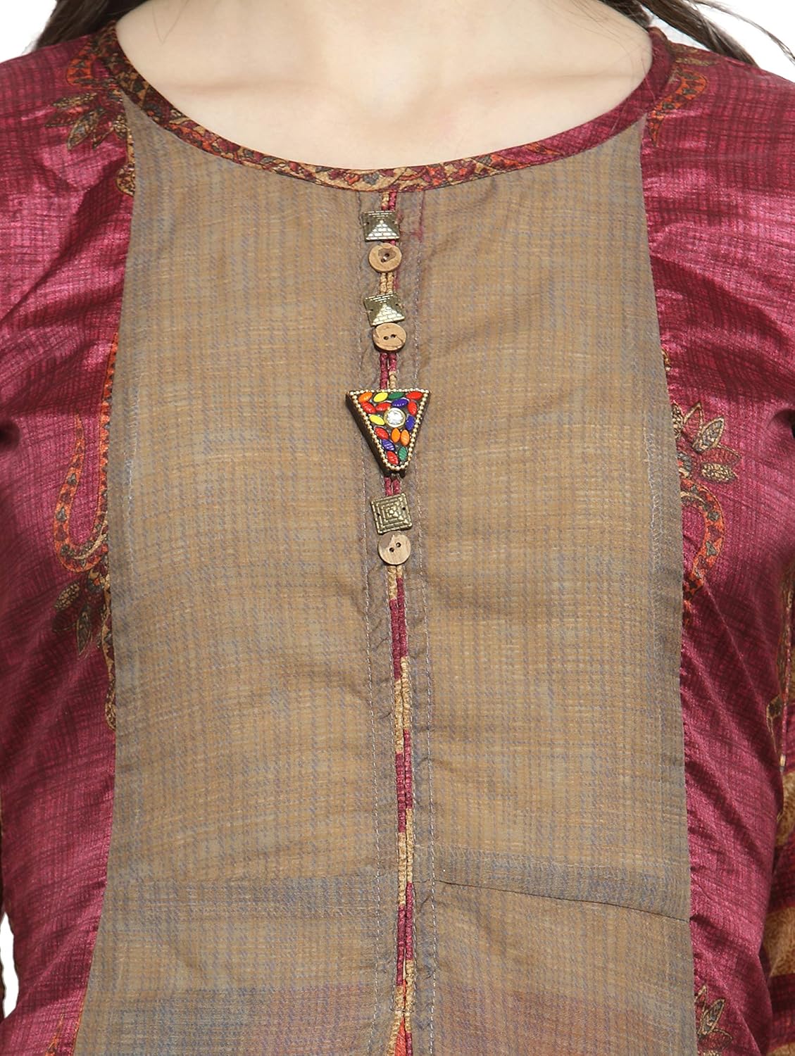 kvsfab georgette paisley print flared dress [kvskr1122mrli]