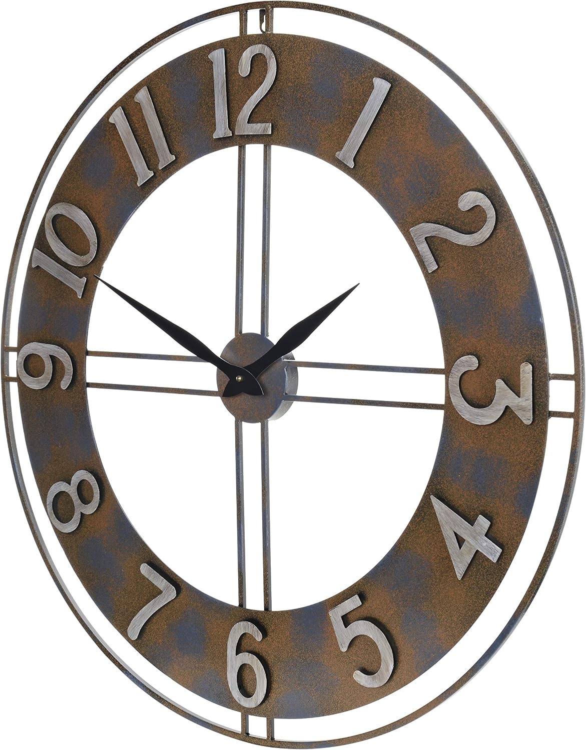 Old Oak 30-Inch Large Metal Decorative Rusty Wall Clock with Arabic Numerals, XL - Image 3