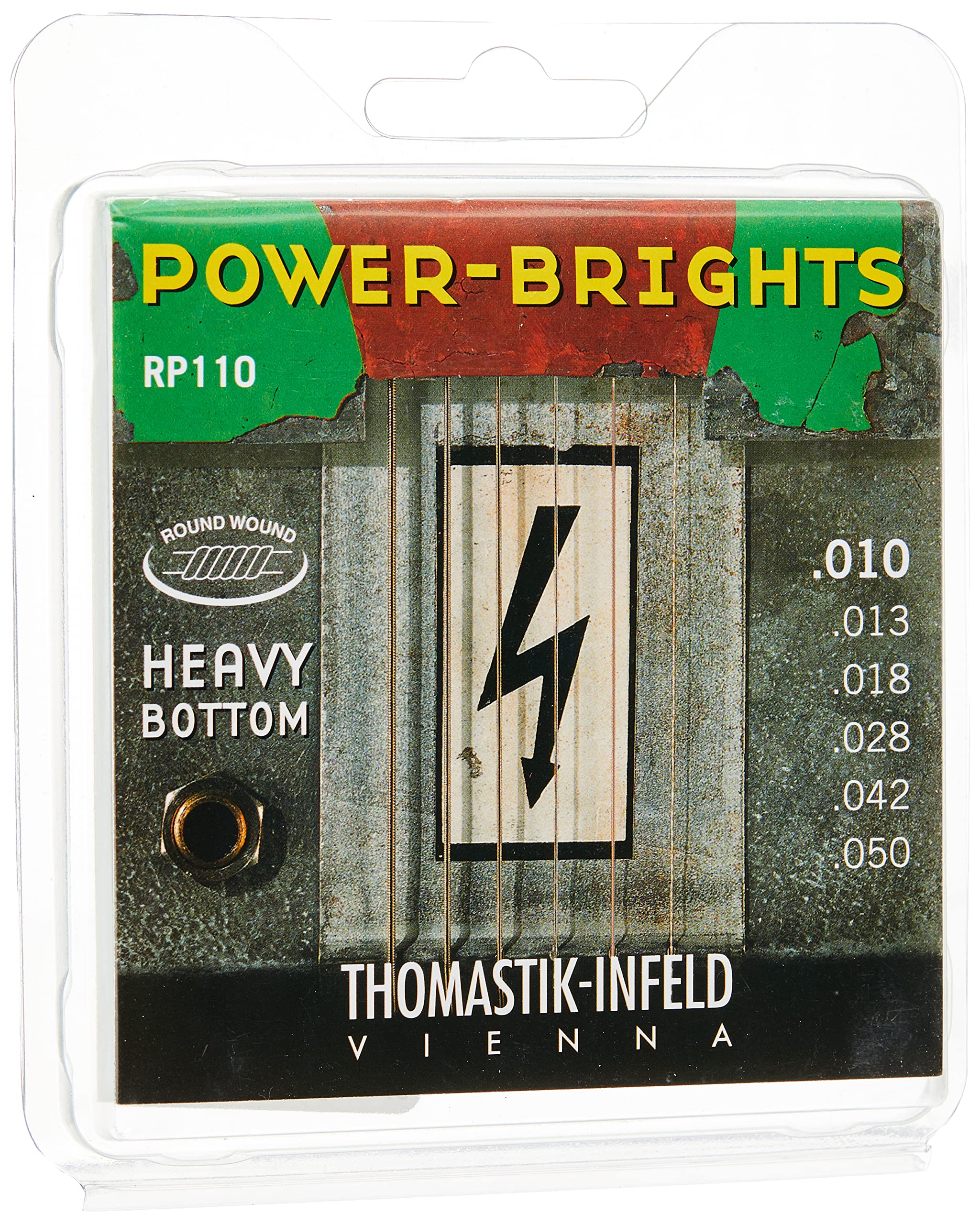 Thomastik Saiten für E-Gitarre Power Brights Series Heavy Bottom Satz RP110 Medium Light .010-.050w