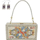 pearl&she Diamond Women Evening Handbags Purse Minaudiere Clutch Bag,Stack of Cash Dollars Crystal Clutch Purses