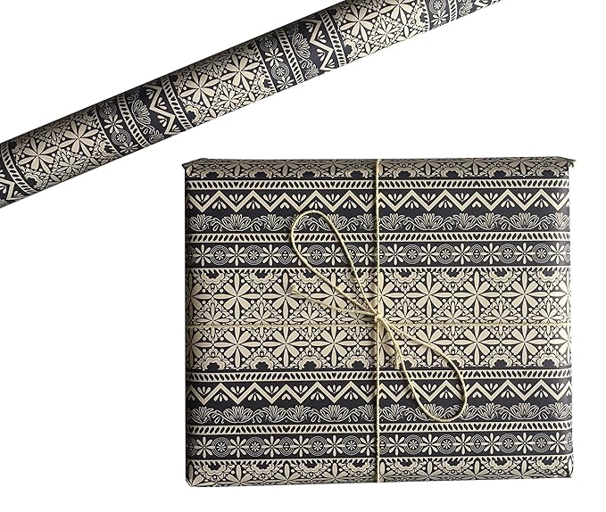 Aakar Pack of 5 | Design Ikaat Blue | Size 29 x 19 Inches | Wrapping Paper Sheets for Craft, Gift