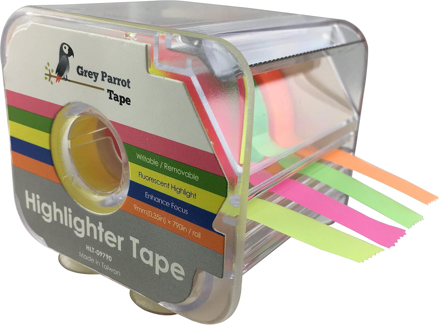 GREYPARROT TAPE FLUORESCENT NEON HIGHLIGHTER TAPE REMOVABLE (4 COLORS