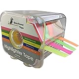 GreyParrot Tape Fluorescent Neon Highlighter Tape Removable, (4 Colors Pack), 0.35in(9mm) x 790in Per Roll, Office/Craft Tape