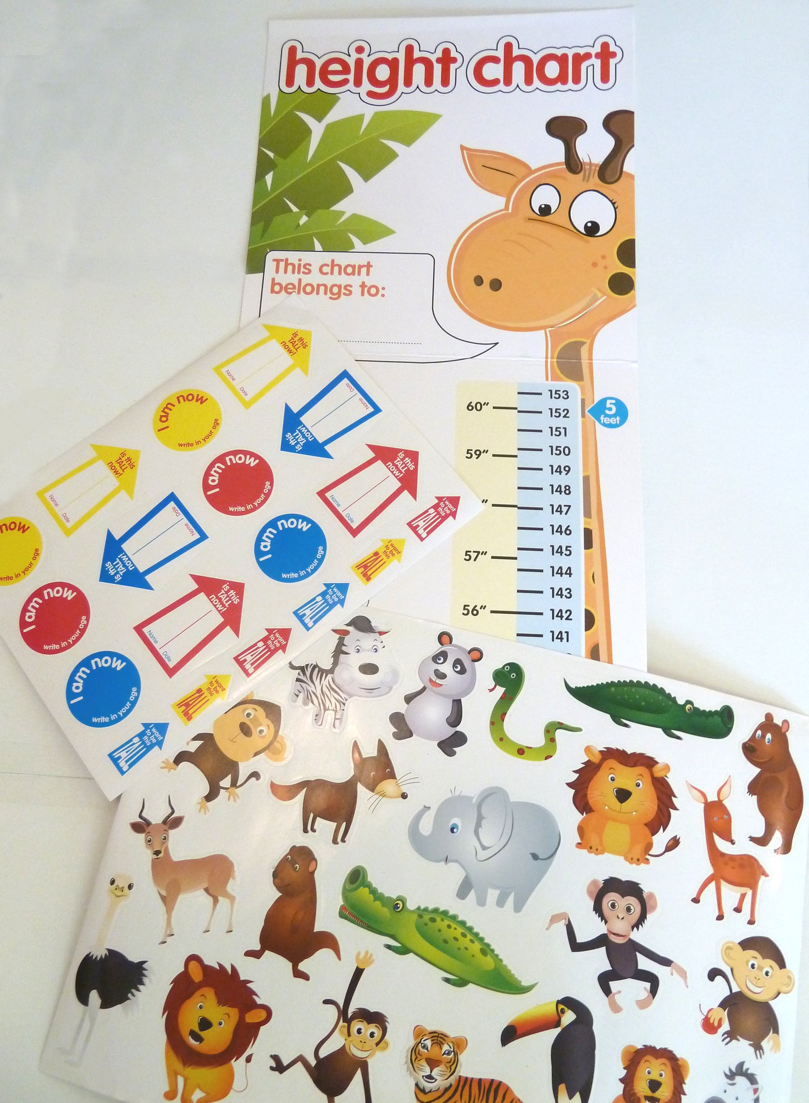 Children's Height Chart with over 40 Stickers