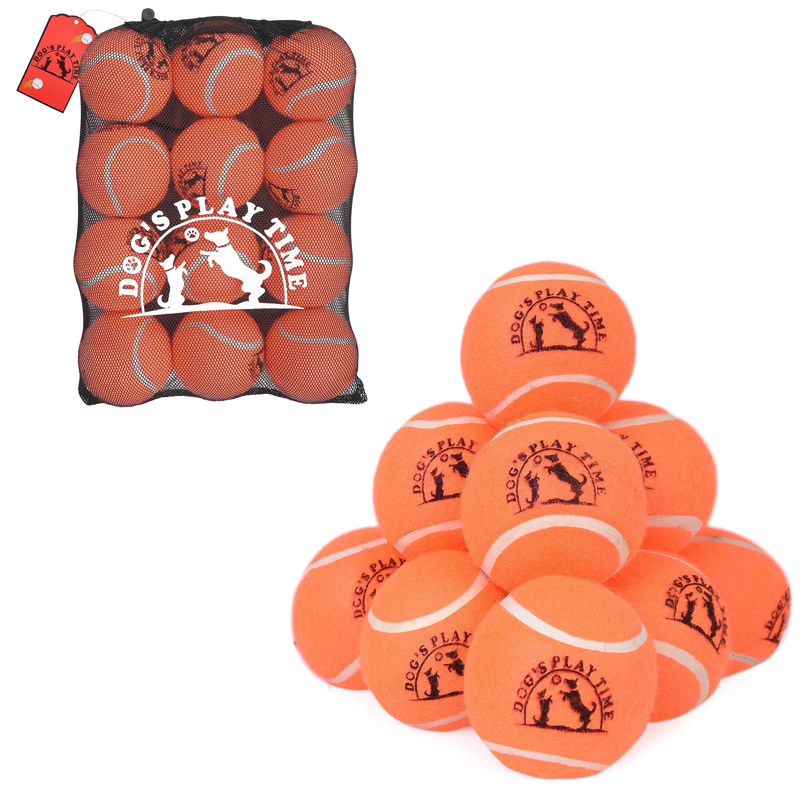 SPIN FIRST Durable Dog Tennis Balls – Tough Non-Toxic Fetch Balls for Dogs, Soft on Teeth, High Visibility Bouncy Pet Toy for Training & Outdoor Play