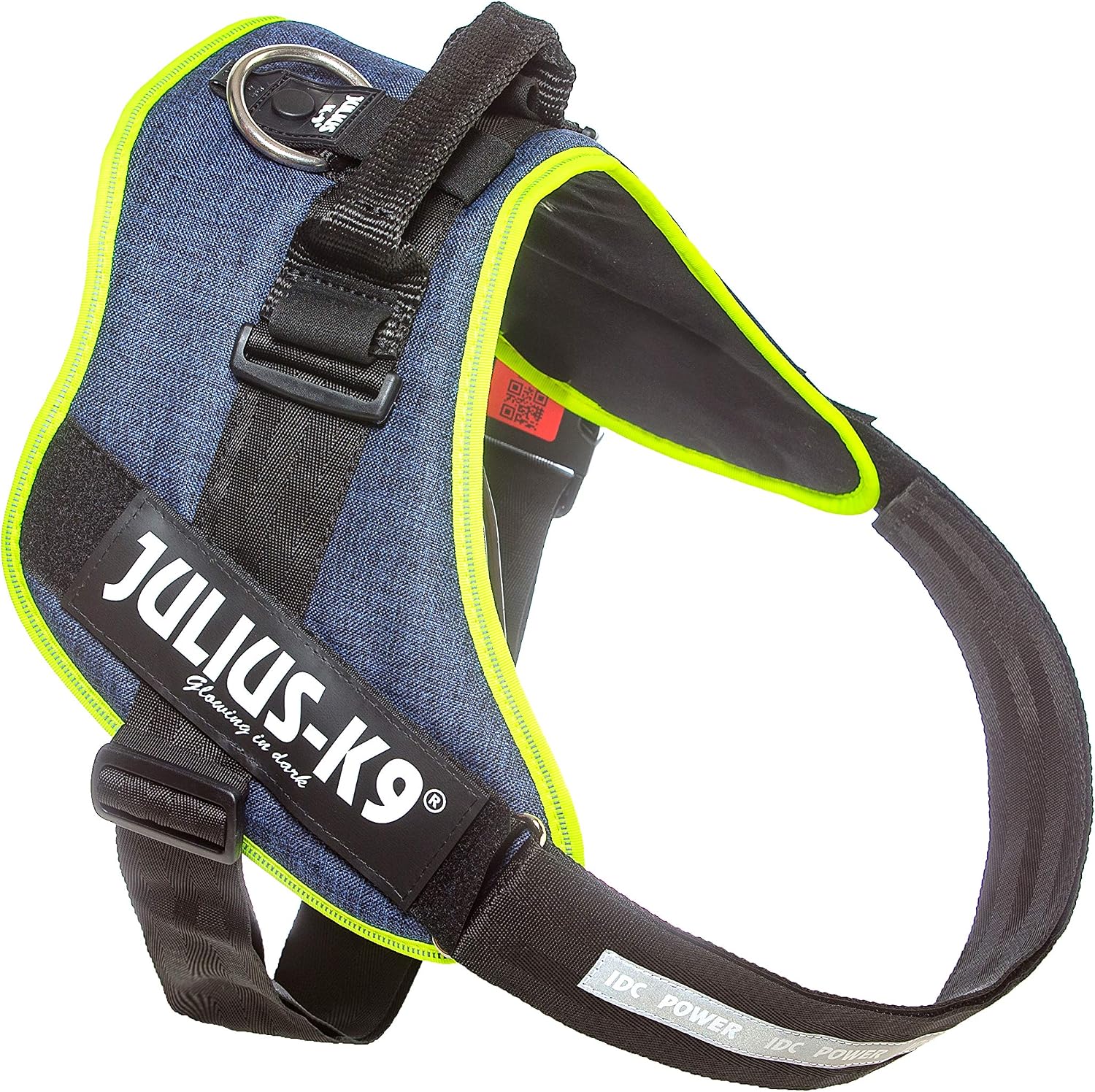Julius-K9, 16IDC-FARNE-4, IDC Powerharness, dog harness, Size: 4, Jeans with neon edge - Image 4