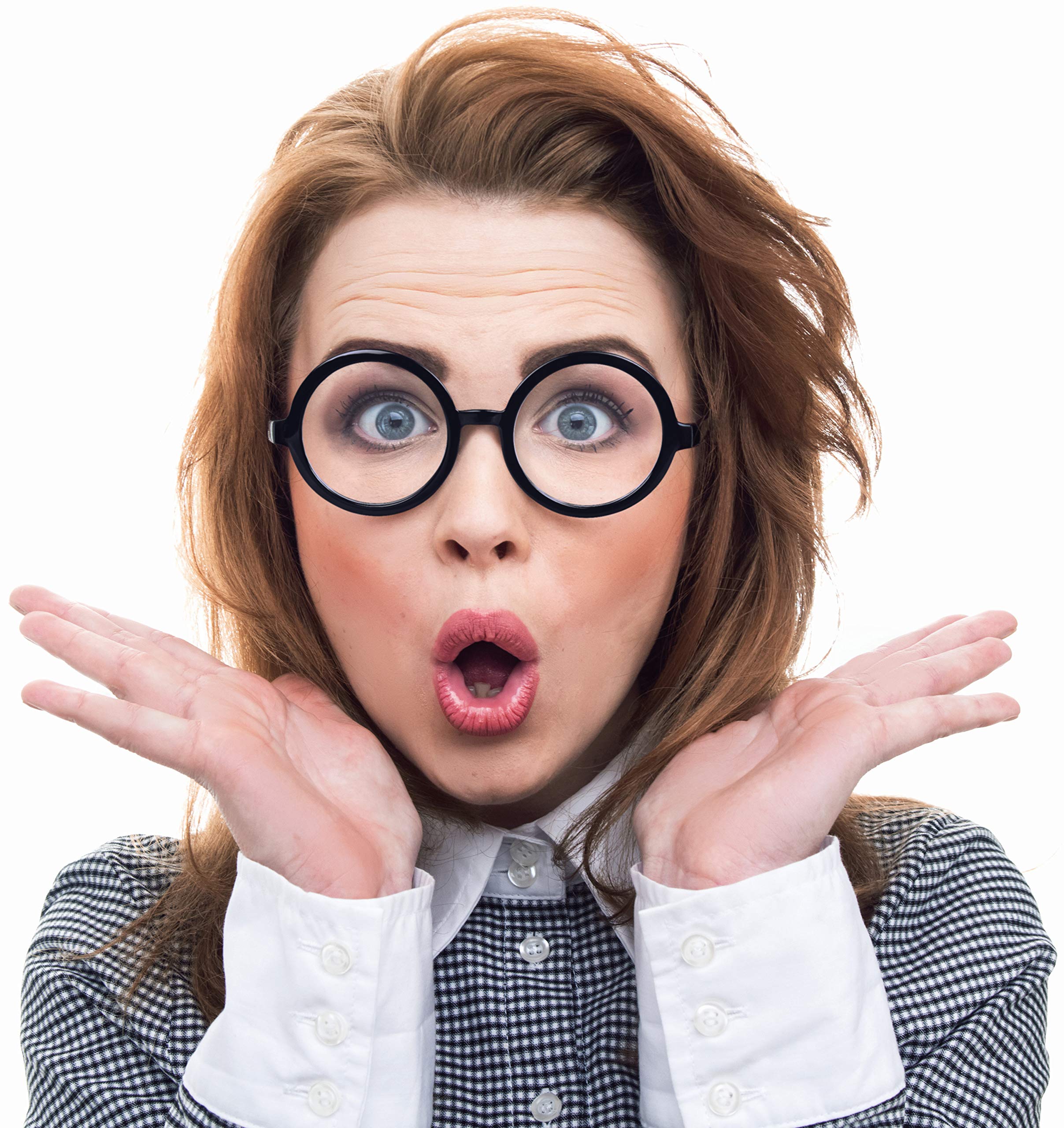 Hipster glasses | Nerd glasses | Nerd glasses | Nerd glasses round black with clear lenses as perfect accessory for ladies & gents for carnival / fancy dress party or festival