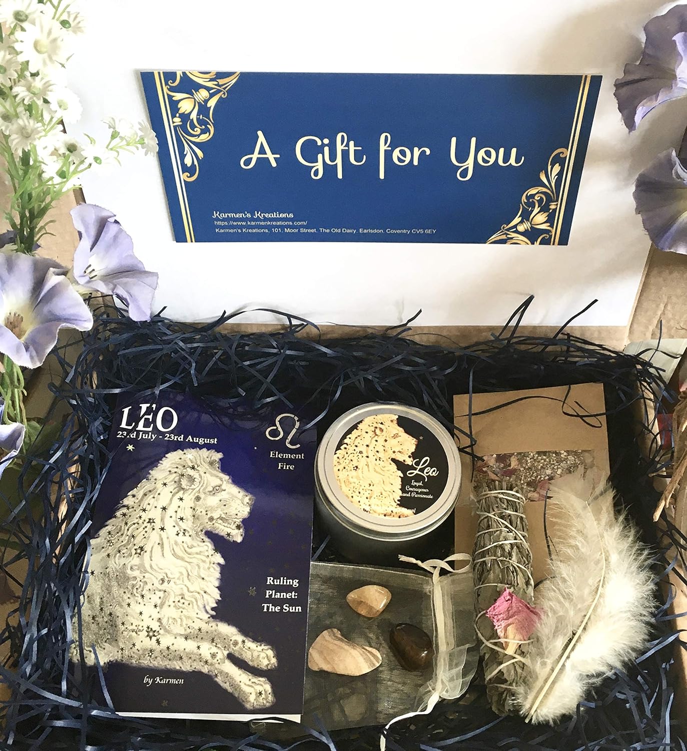 Leo Gift set, Leo Birthstones, Leo Zodiac Set, Leo Candle gift set