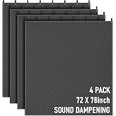 bimiti 4 Pack Large Sound Dampening Blanket with Light Blocking,78 x 72 in | Studio Acoustic Blanket, Wall Mounted, Soundproof Moving Curtain, Noise Reduction, Absorbing Blanket,Heavy Duty