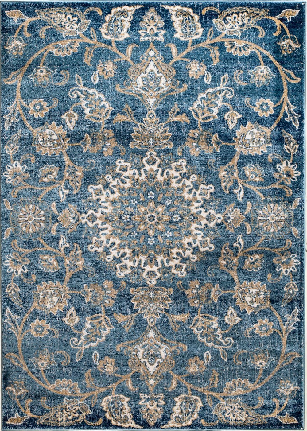 MADISON COLLECTION 405 Vintage Distressed Oriental Persian Blue Area Rug Clearance Soft and Durable Pile. Size Option (5), 5'x7'