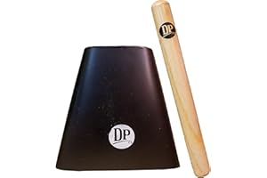DP Music 5 Inch Metal Cow Bell Noise Maker with Beater - Cowbell for Sporting, Football Games, Events - Percussion Musical Instrument