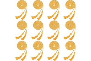 Cagemoga 12-Piece Graduation Honor Cord Set with Tassel - Braided Cords for Graduates (Gold)