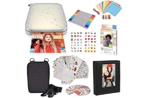 HP Sprocket Select Portable Instant Photo Printer for Android and iOS Devices (Eclipse) Starter Bundle - Photo Printer - Zink