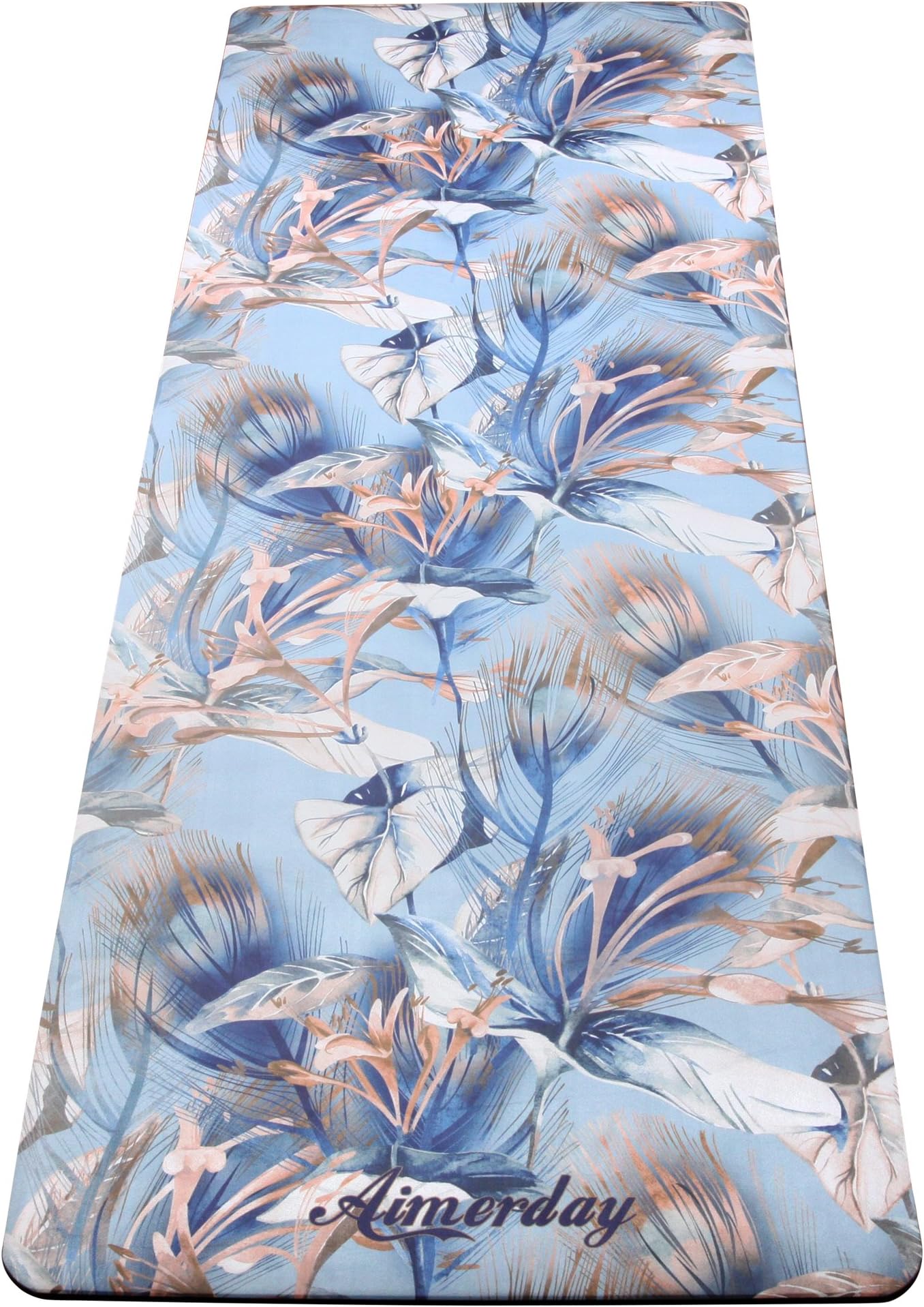 AIMERDAY Non Slip Yoga Mat Eco-Friendly Thick Workout & Exercise Mat Microfiber Combo Sweat-Grip Towel Mat 2 in 1 Natural Rubber Mat for Hot Yoga, Bikram, Pilates, Ashtanga with Carrying Strap & Bag