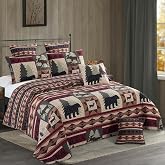 Jeminise Custom Bear Quilt Set- Lightweight All Season Bedding, Bear