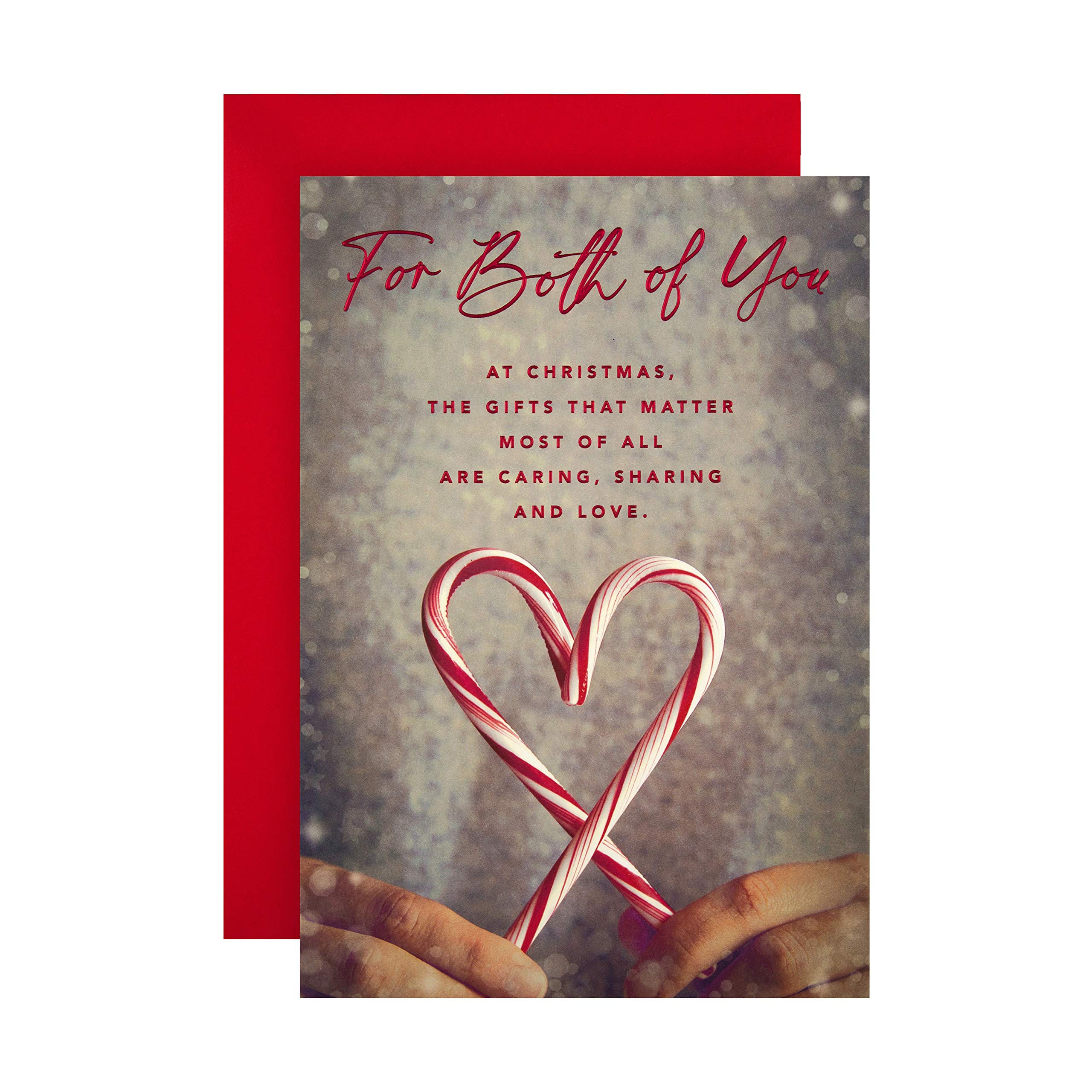 Hallmark Christmas Card To Both - Traditional Candy Canes Design