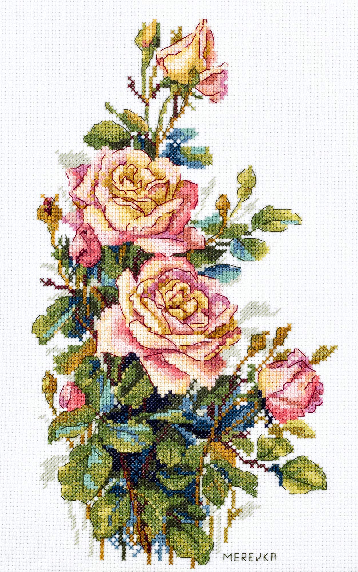 Merejka Counted Cross Stitch Kit, Cotton, Multicoloured, 16x27,5 cm