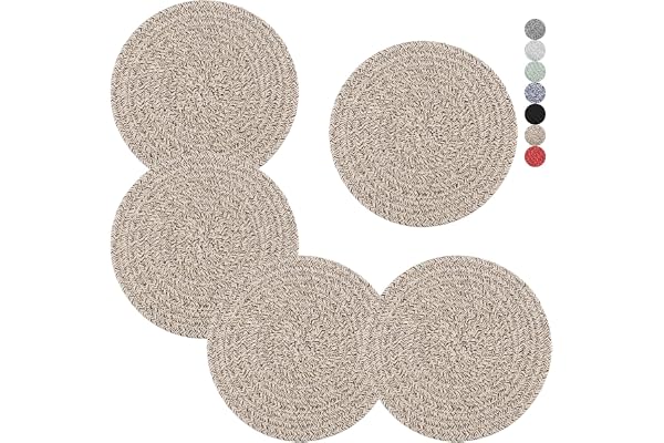 Trivets for Hot Dishes, Pots and Pans, 8 Inches Hot Pads 5 Pcs, Pot Holders for Kitchen, Heat Resistant Mat Protect Counter,