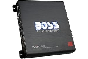 BOSS Audio R4002 Riot 800-Watt Full Range, Class A/B 2 to 8 Ohm Stable 2 Channel Amplifier, Black