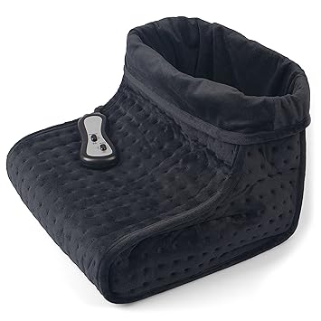 Vidabelle Fußwärmer mit Vibration und 2 Temperaturstufen in grau | inklusive Massagefunktion | Wärmeschuh mit Abschaltautomat