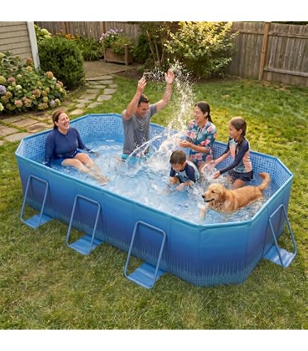 Amazon.com: CHSUFBTY Large Foldable Swimming Pool - Collapsible