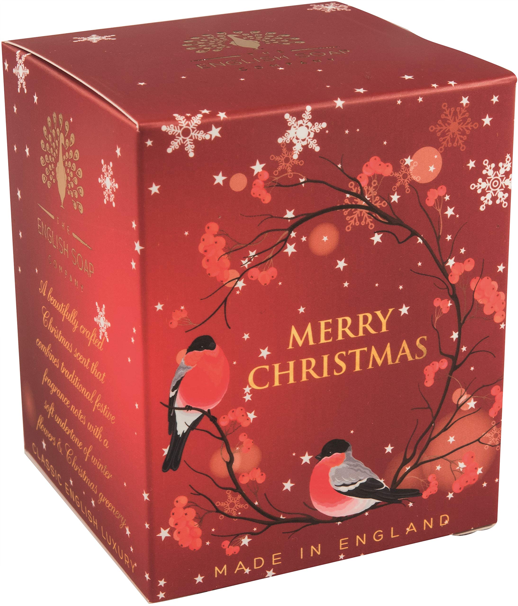 The English Soap Company - Luxury Pure Soy Christmas Candle - Two Birds Merry Christmas Candle