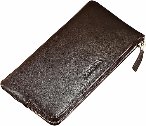Amazon Manbang長財布 本革 ブランド 超薄い ロングウォレット ビジネス プレセント 薄型 札入れ 紳士 M ブラウン メンズバッグ 財布