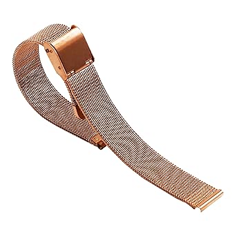 18mm Soft Rose Gold Mesh Steel Replacement Metal Watch Wristband Strap Solid Metal Link Sport Watch Bands