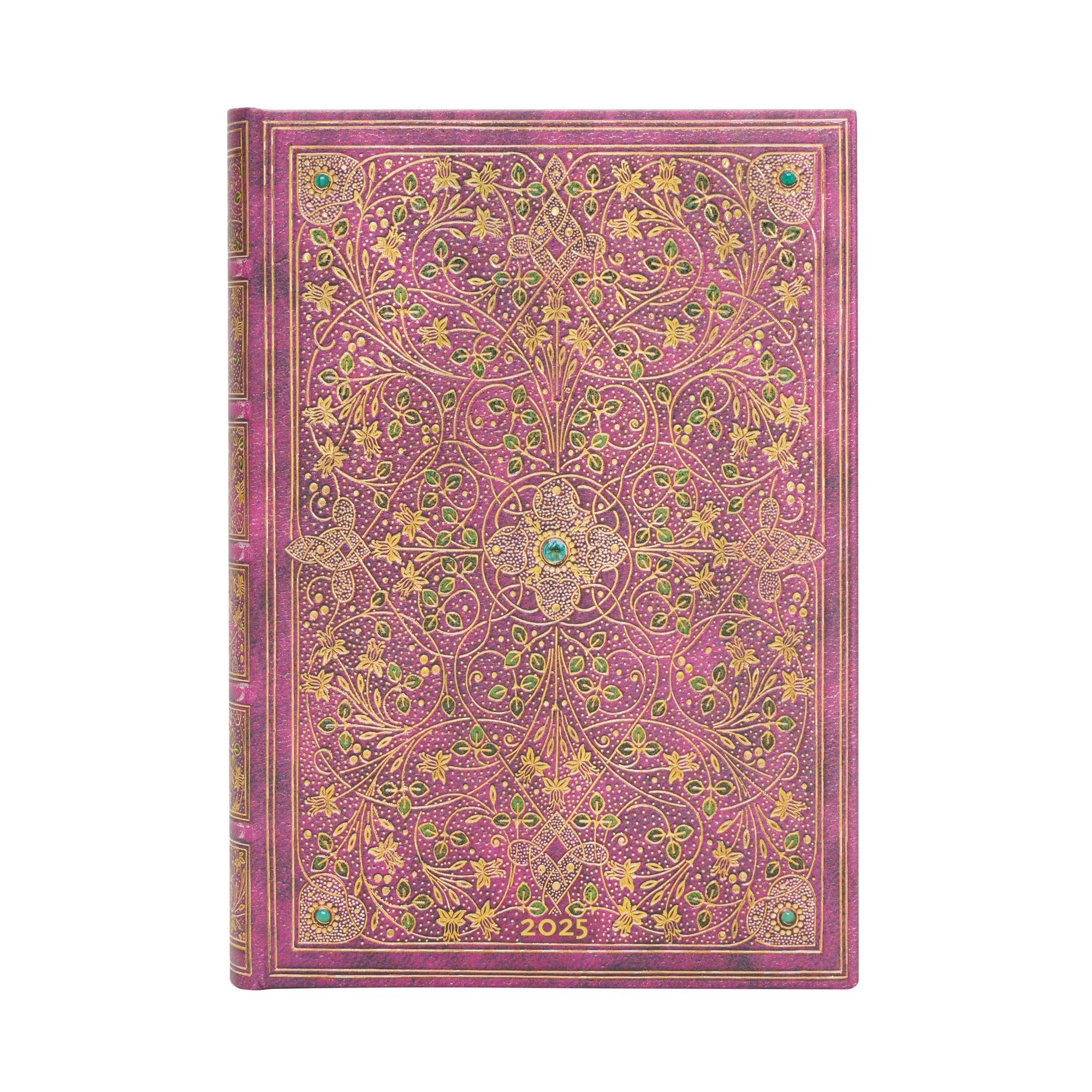 Kalendarz Paperblanks 2025 Diamond Jubilee Midi Dzienny: jeden dzień na stronie, zamykany na gumkę, papier 80 gsm