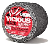 Vicious Black Extra Coarse Heavy Duty Anti Slip Safety Traction Tape | 4 Inch x 12 Feet | Indoor Outdoor Industrial Commercial Use | Waterproof, Oil Resistant, Durable