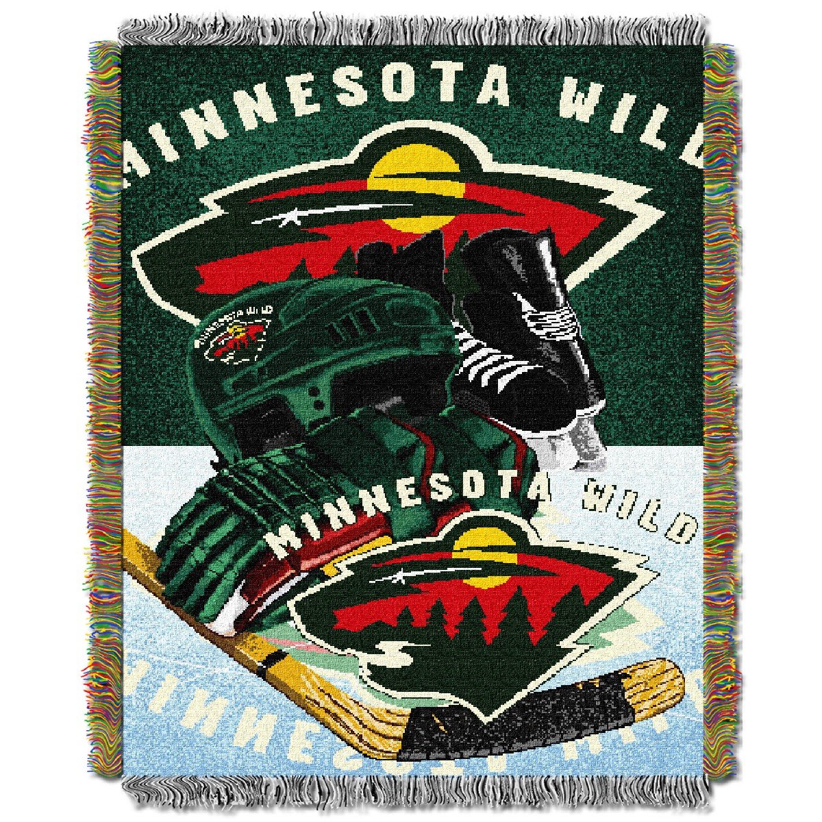 Northwest NHL Minnesota Wild Unisex-Adult Woven Tapestry Throw Blanket, 48" x 60", Home Ice Advantage