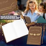 Harry Potter A5 Notebook Gift Set with Pen Faux Leather Diary Brown Wand Pen view 2