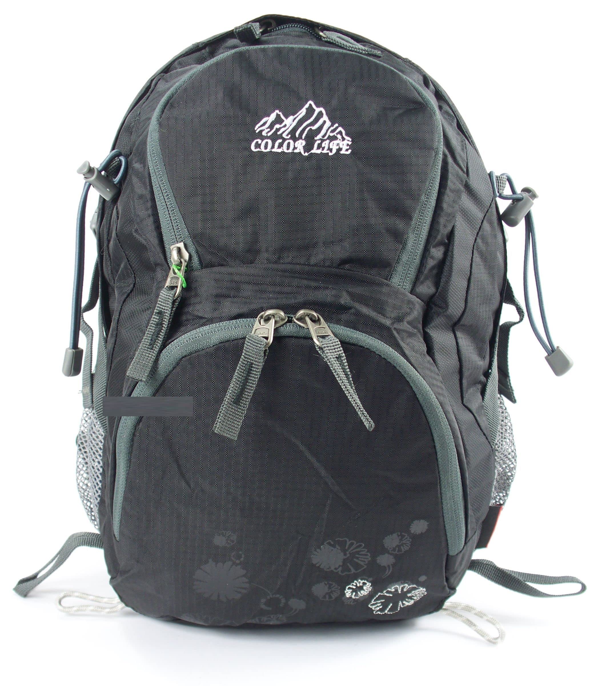 GFM® Small Light weight Waterproof Nylon Backpack (EXC)(BKPK-507-KL-Black)
