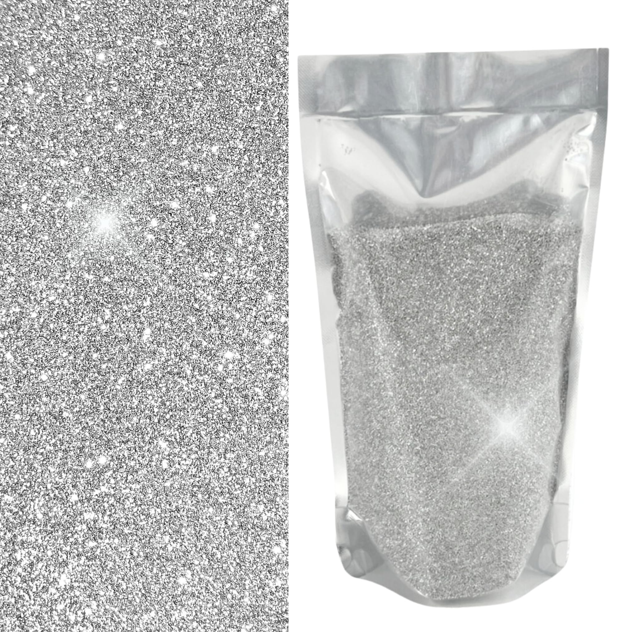 400g Sand Fine Medium Grain for All Arts & Crafts, Vase Filler DIY Home Decor Candle Plate Decorative Sand Art Bottles Displays Resin (Metallic Silver)