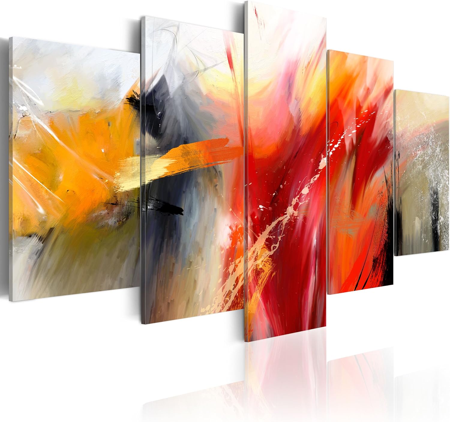 murando   Schilderij op vlies canvas 225x112 cm XXL Print Wandschilderij 5 delen Foto Grafiek Fotografie Wanddecor   Paardebloemen Bloem Natuur Abstract b C 0079 b o