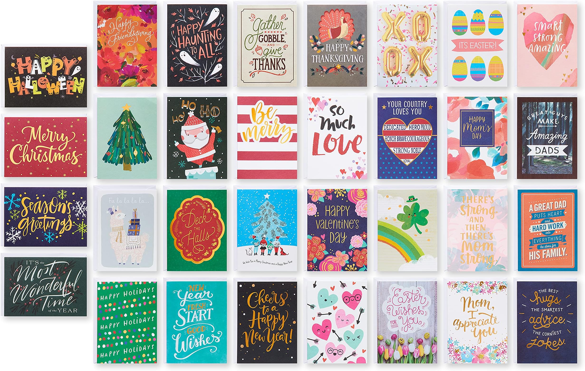 American Greetings 32-Count Deluxe Holiday Card Assortment for All Occasions