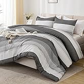 Litanika King Comforter Set Dark Grey - 3 Pieces Lightweight Fluffy Bedding Comforter Sets, All Season Down Alternative Comforter (1 Comforter, 2 Pillowcases)